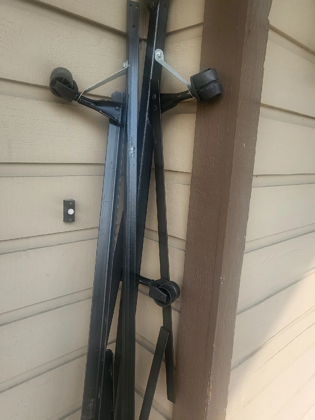 Foldable Bed Frame with Wheels - Black