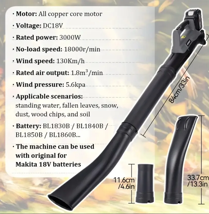 Cordless Leaf Blower for Makita 18V Battery image indicator(2)