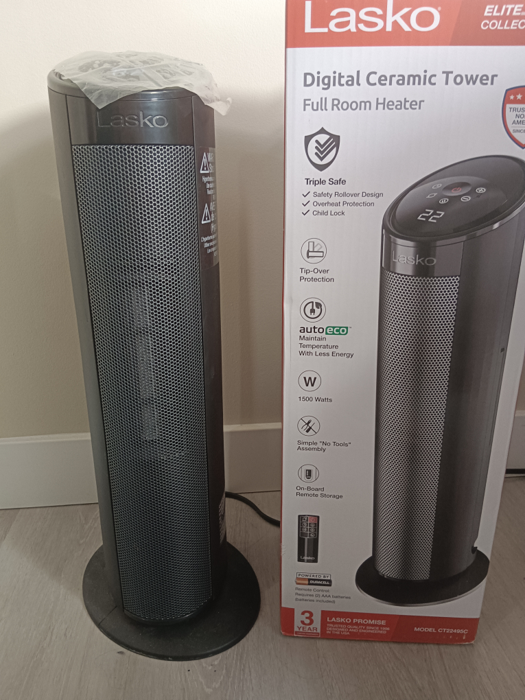 Lasko Digital Ceramic Tower Full Room Heater CT22498C - photo 3