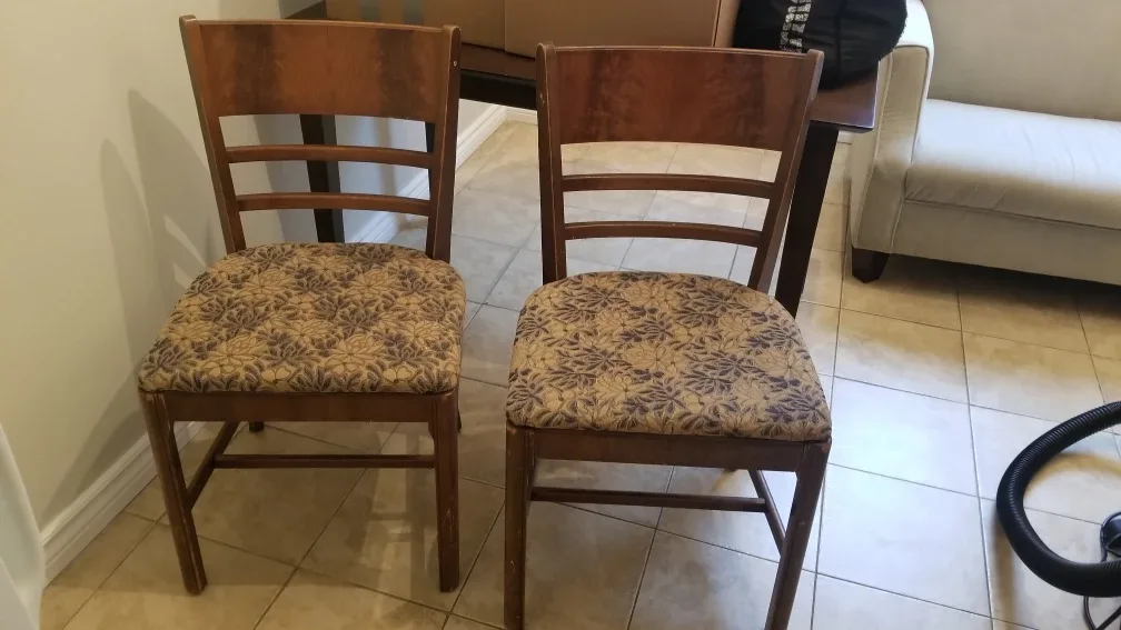 Pair of Vintage Wooden Dining Chairs