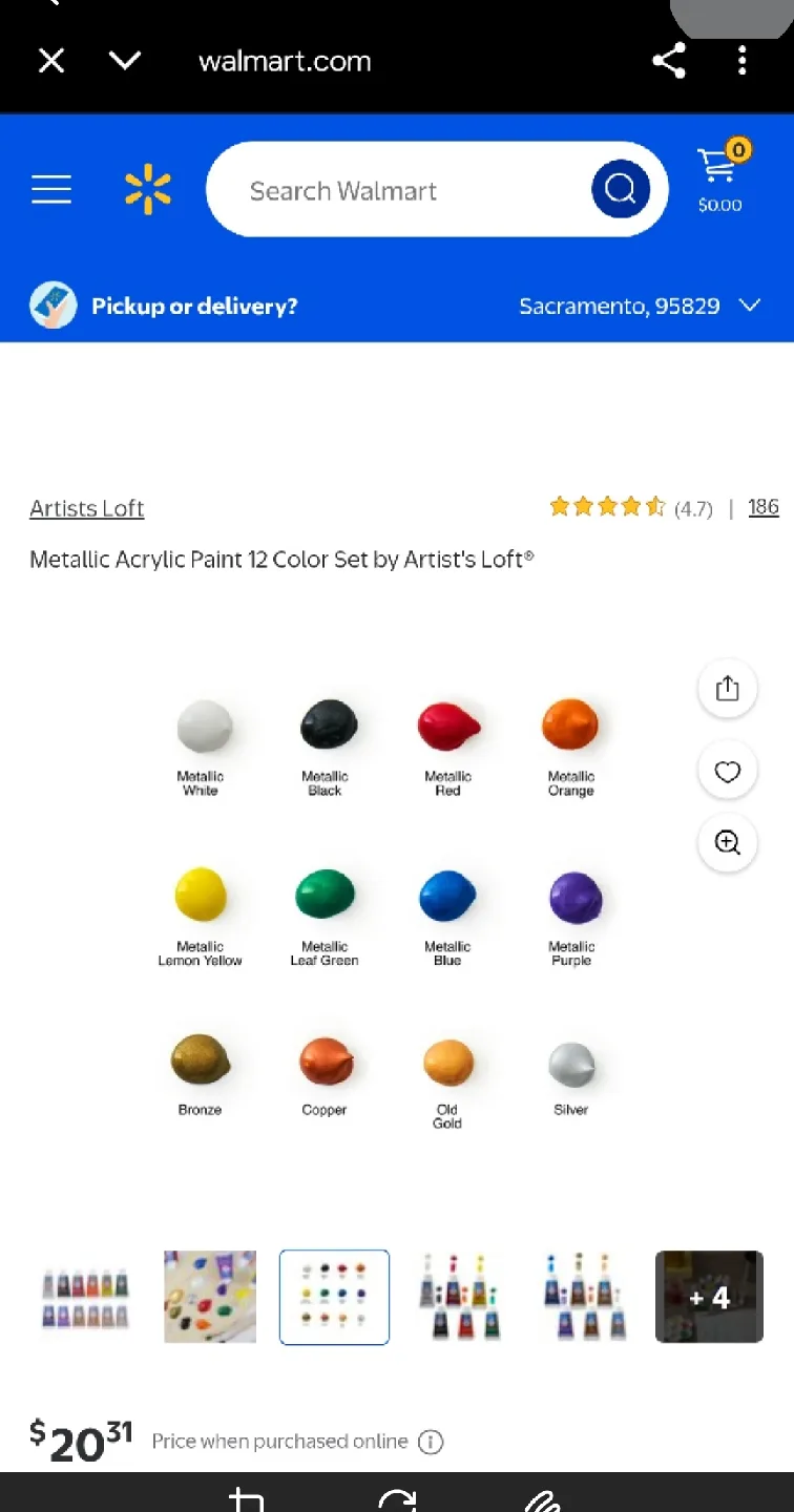 Artist's Loft Metallic Acrylic Paint Set + Canvas (retail $30) image indicator(7)