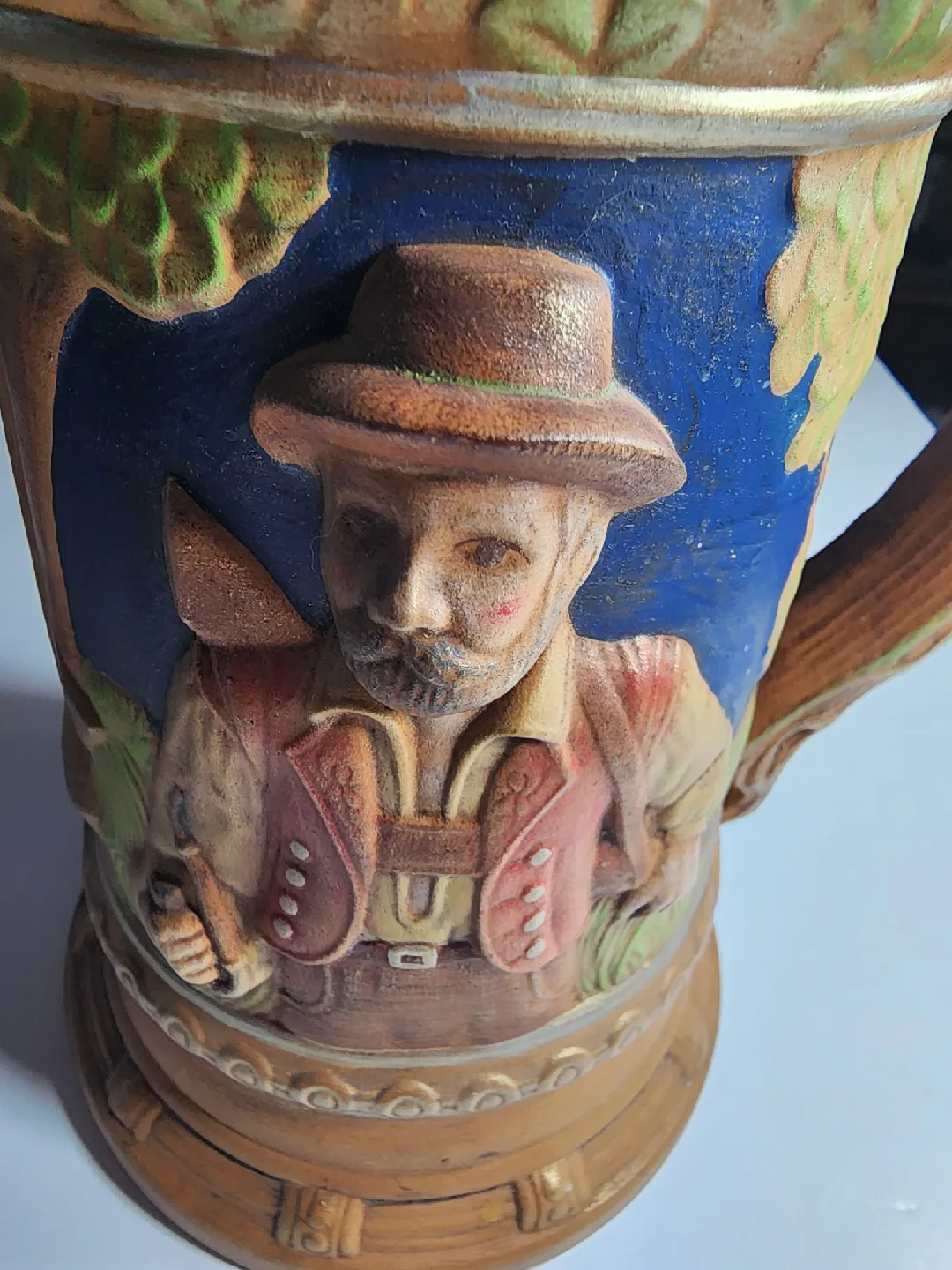 Vintage German Beer Stein with Hunter & Dog image indicator(10)