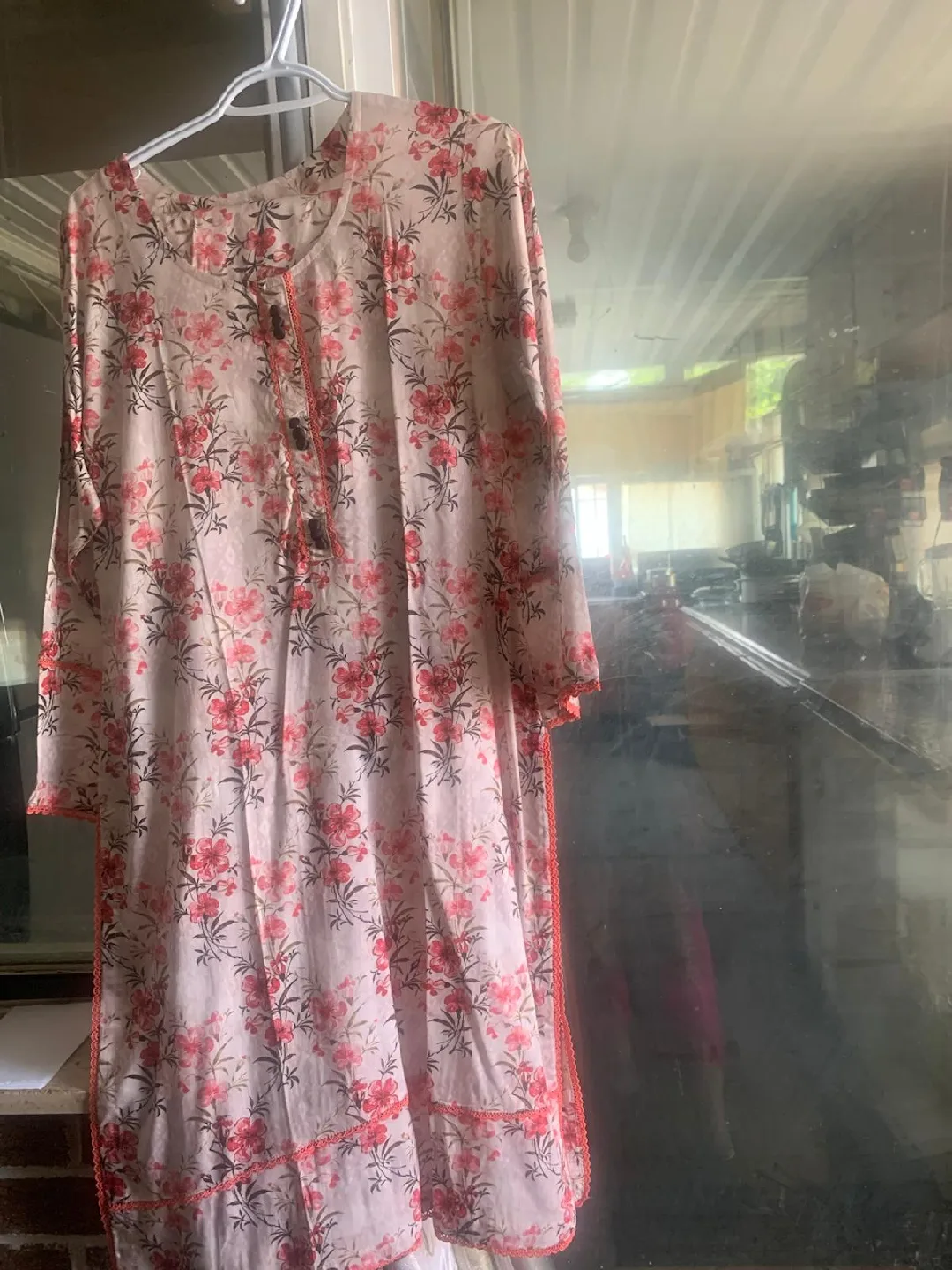 Floral Print 2 Piece Kurti and Bottom Dress, Size S-XL thumbnail