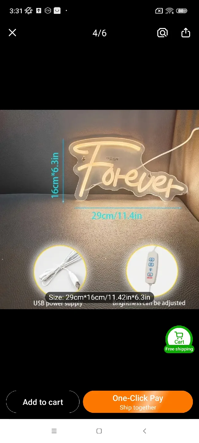 Forever Neon Sign - 11.4 in x 6.3 in image indicator(3)