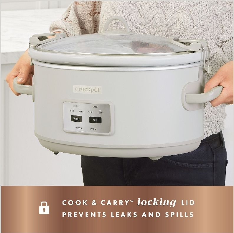 Crockpot Cook & Carry Slow Cooker - Matte Mushroom - photo 4