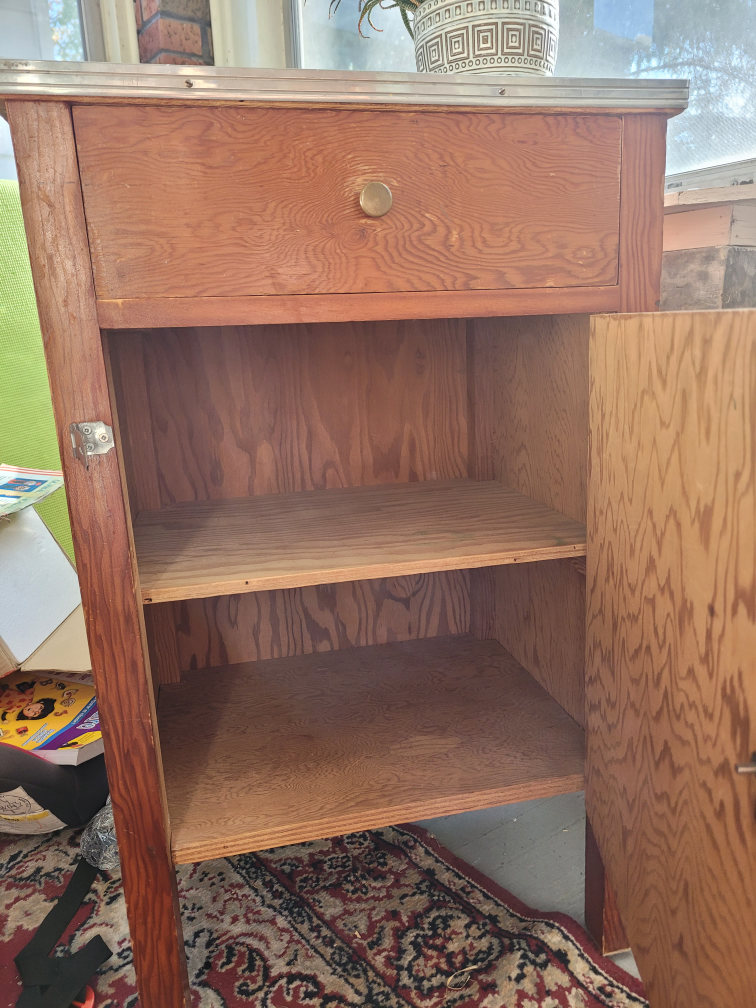 Vintage Wooden Side Table Cabinet - photo 2