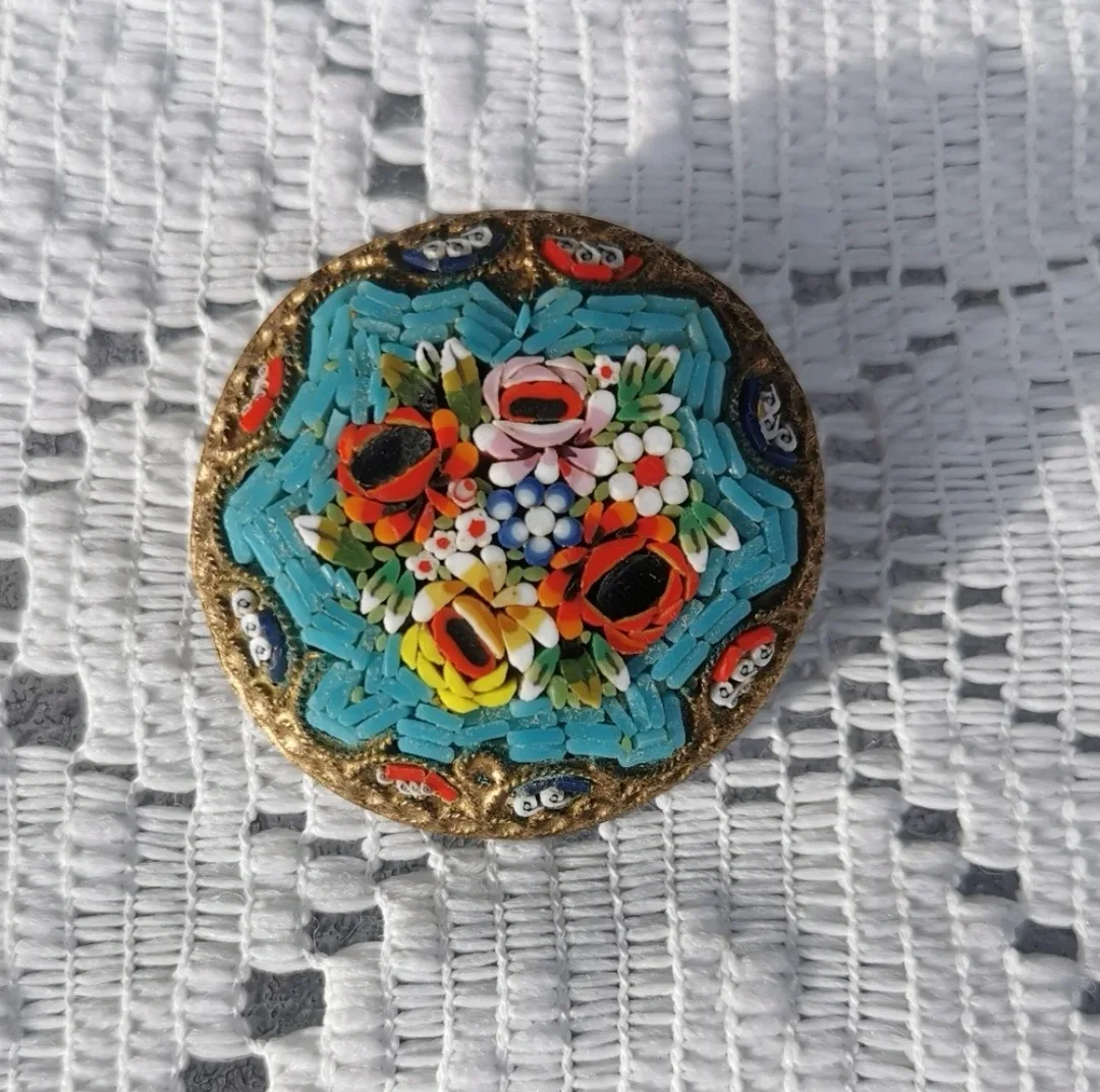 Vintage Micromosaic Pin Brooch thumbnail