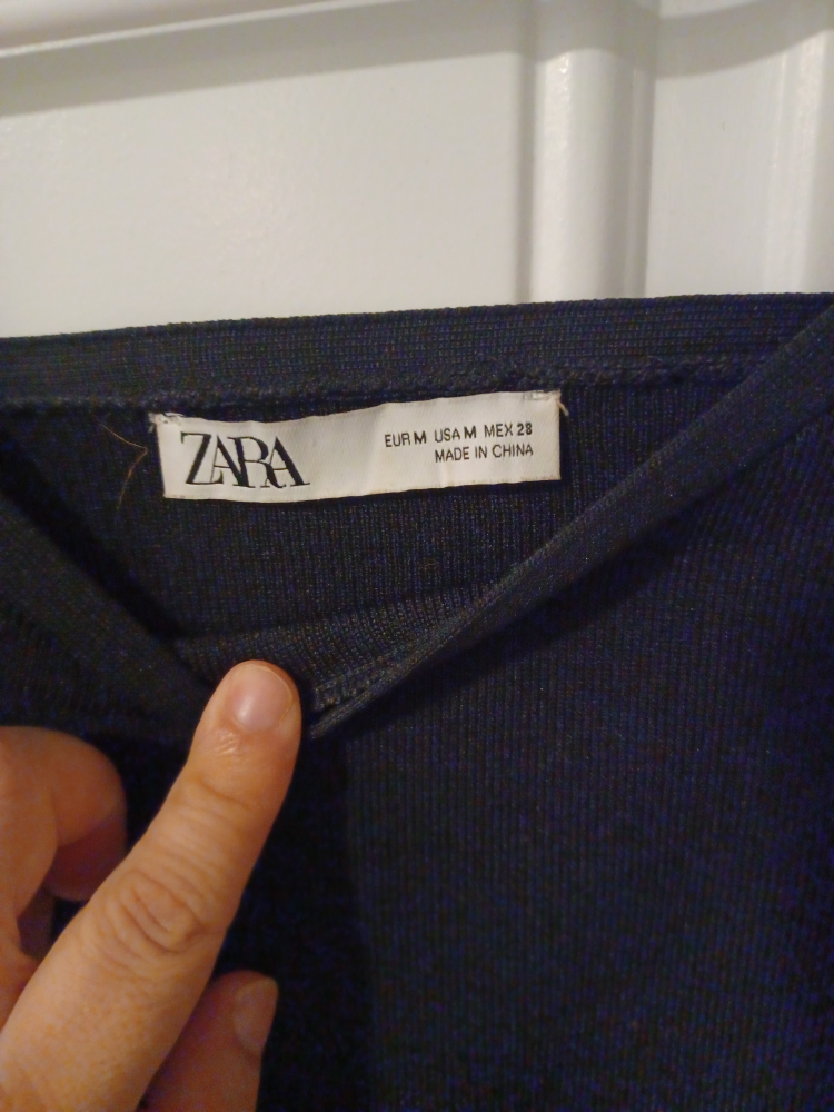 Zara Black Long Sleeve Crop Top - Size M - photo 3