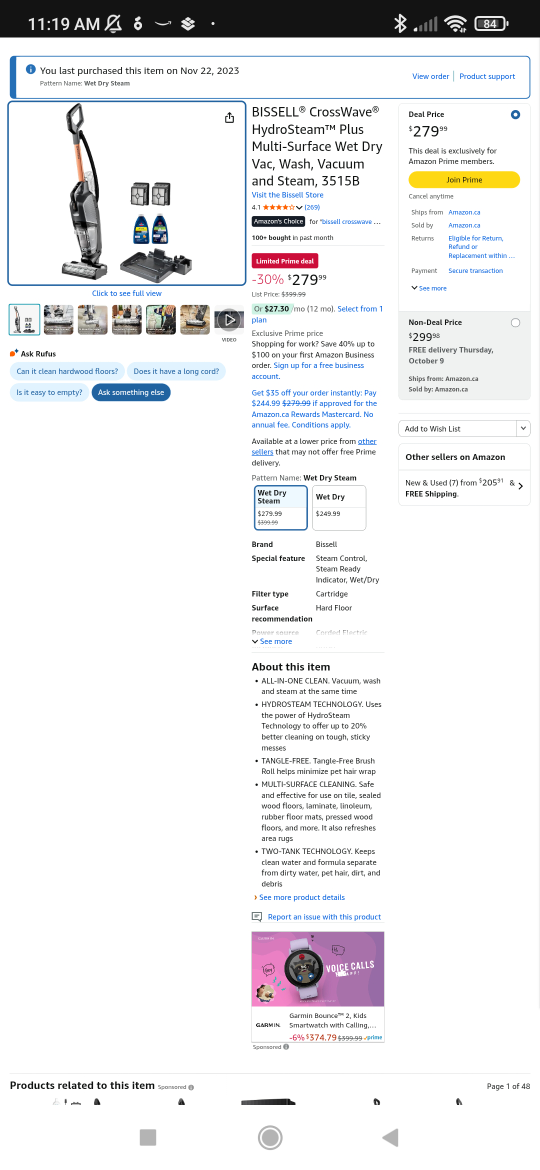 BISSELL CrossWave HydroSteam Plus Multi-Surface Wet Dry Steam - photo 4