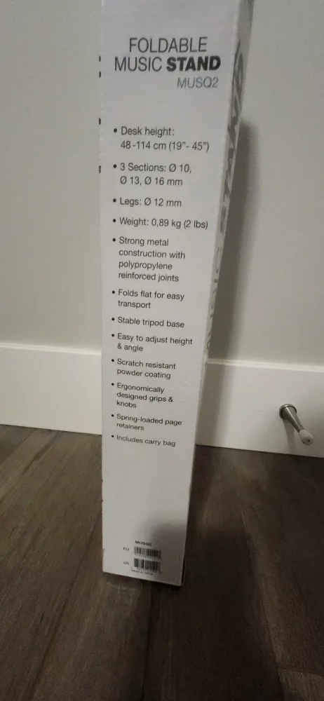 Stagg MUSQ2 Foldable Music Stand w/ Carry Bag image indicator(3)