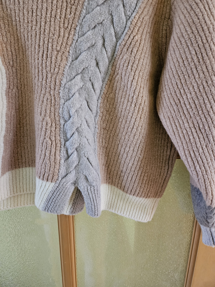 Wilfred Free Colour Block Cable Knit Sweater - Size L - photo 4
