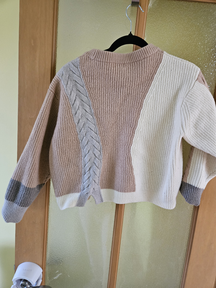 Wilfred Free Colour Block Cable Knit Sweater - Size L - photo 5