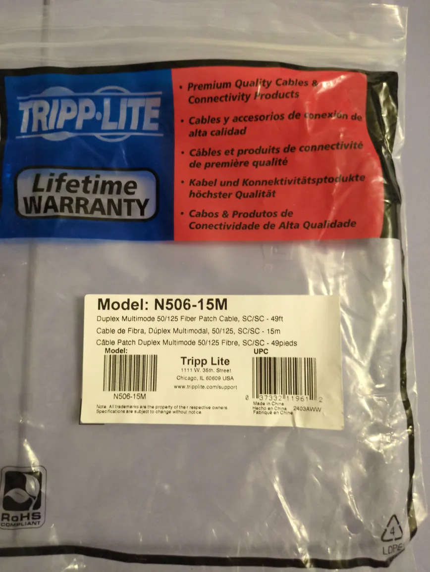 Tripp Lite N506-15M Duplex Multimode Fiber Patch Cable image indicator(3)