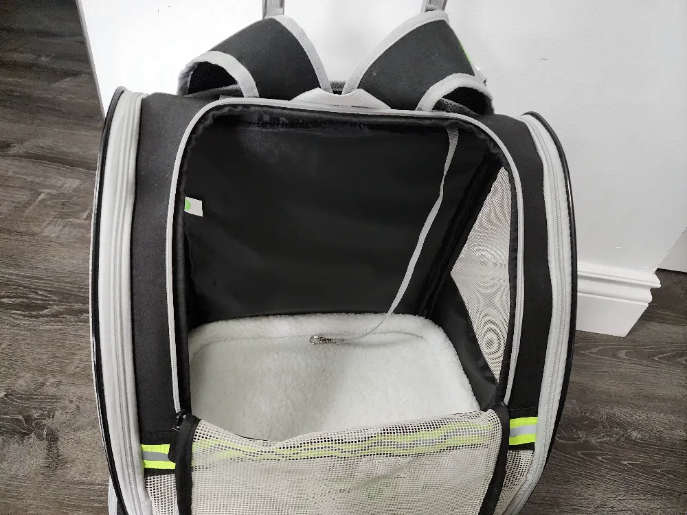 Rolling Pet Carrier Backpack - Black & Grey image indicator(3)