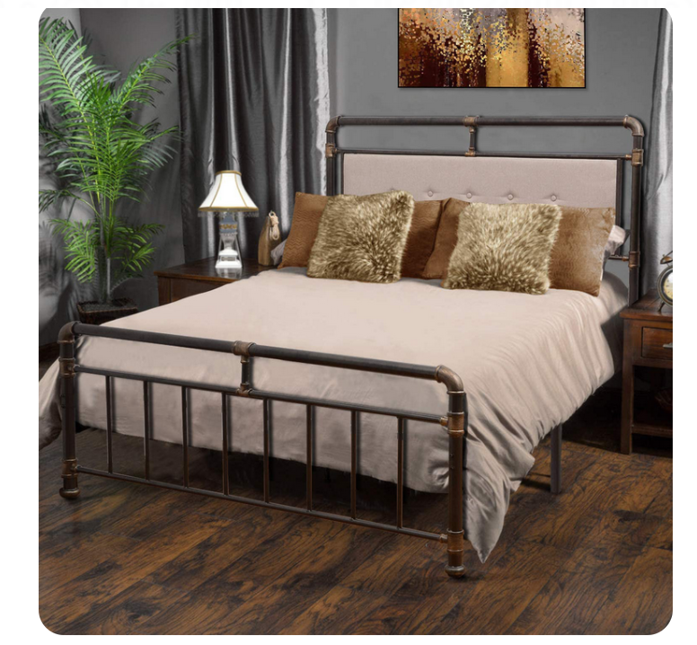 Industrial Style Queen Size Metal Bed Frame
