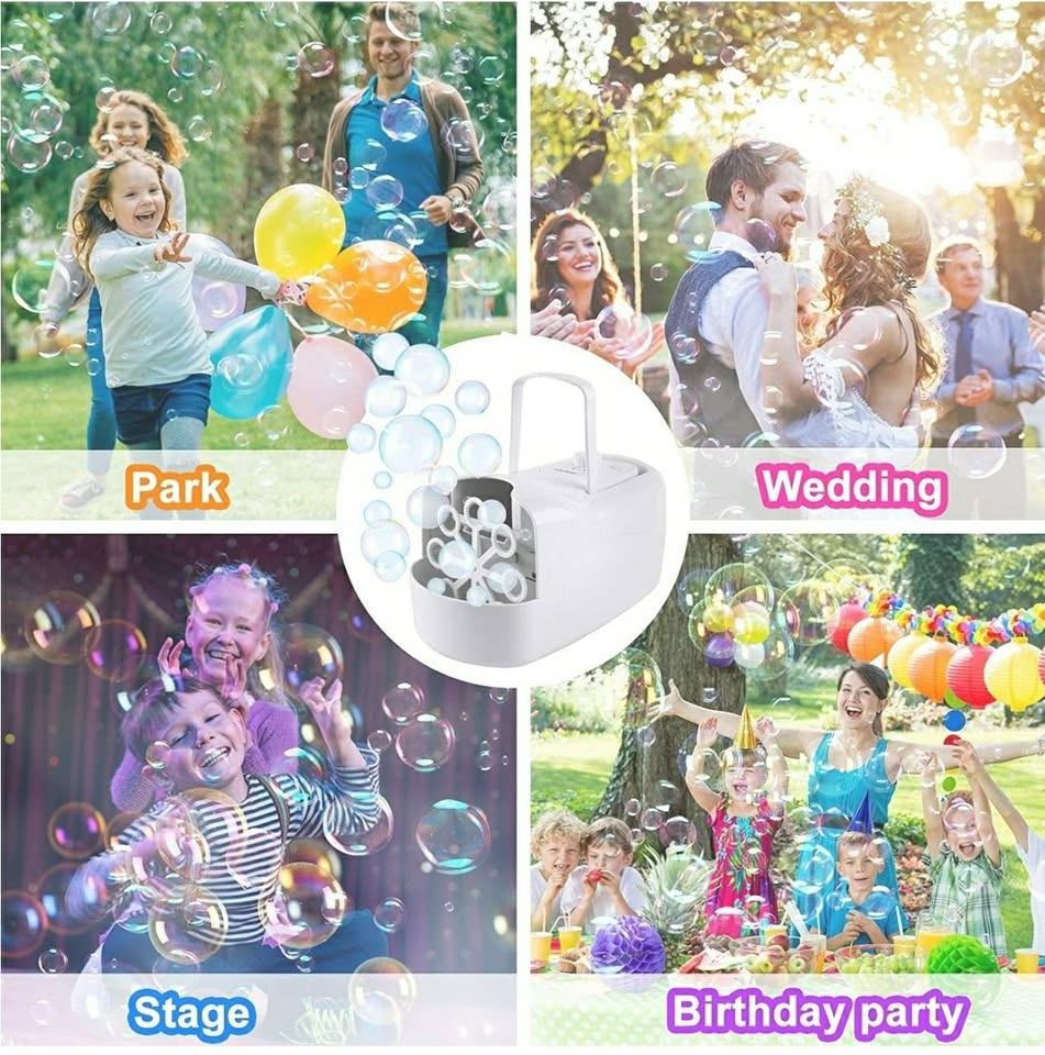TOLOCO Bubble Machine,Automatic Bubble Blower Portable - photo 3