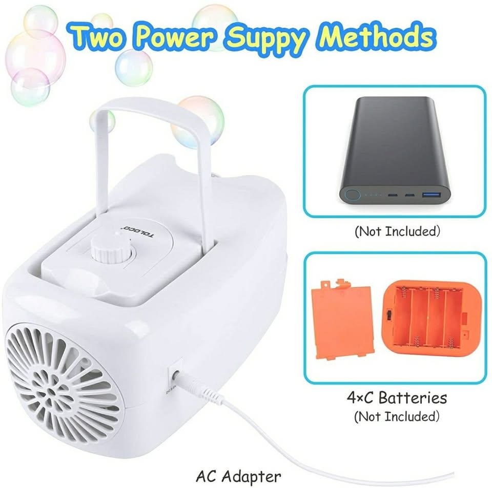 TOLOCO Bubble Machine,Automatic Bubble Blower Portable - photo 4