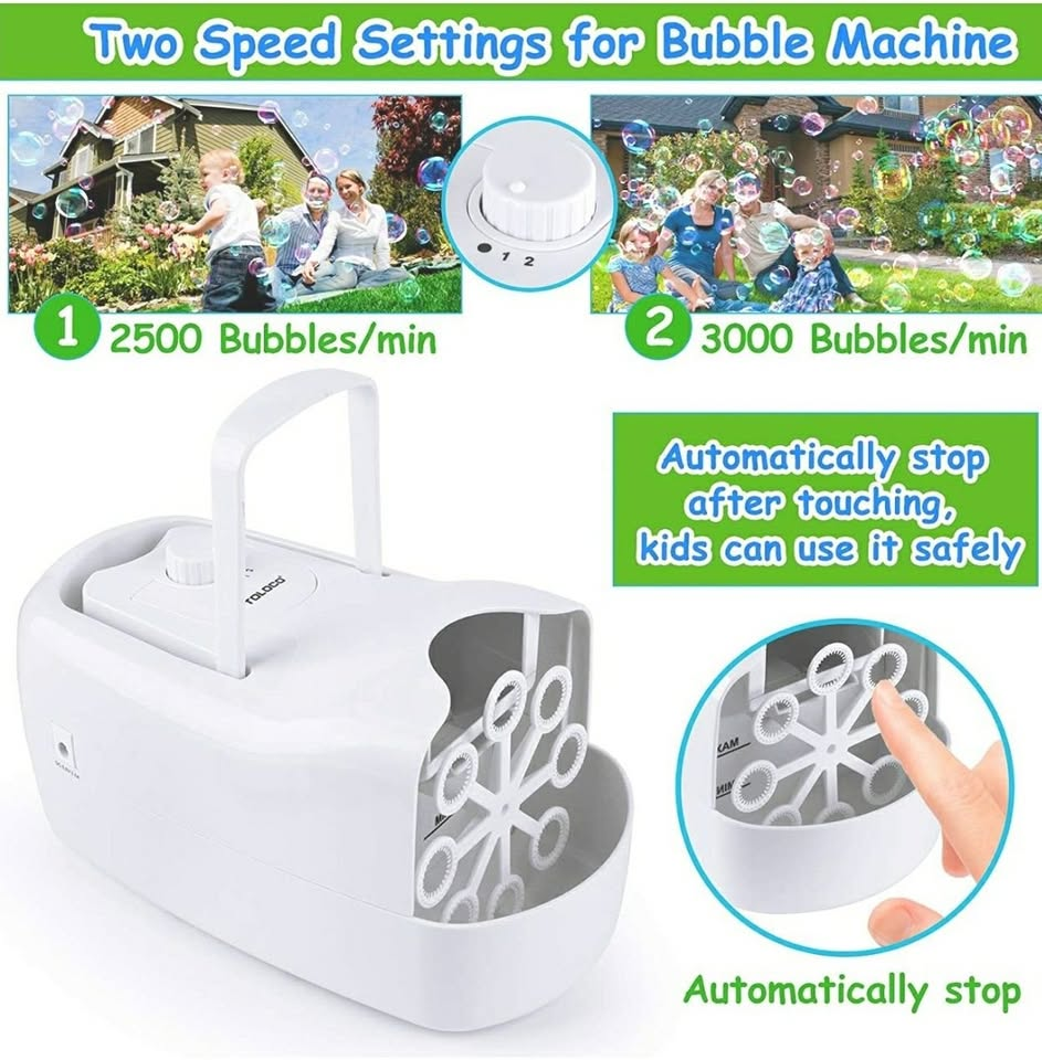 TOLOCO Bubble Machine,Automatic Bubble Blower Portable - photo 5