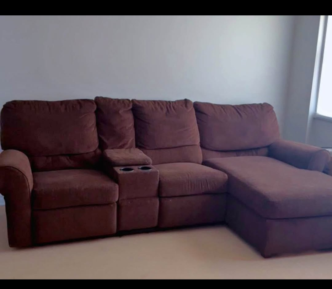free delivery Brown Sectional Sofa with Chaise Lounge
