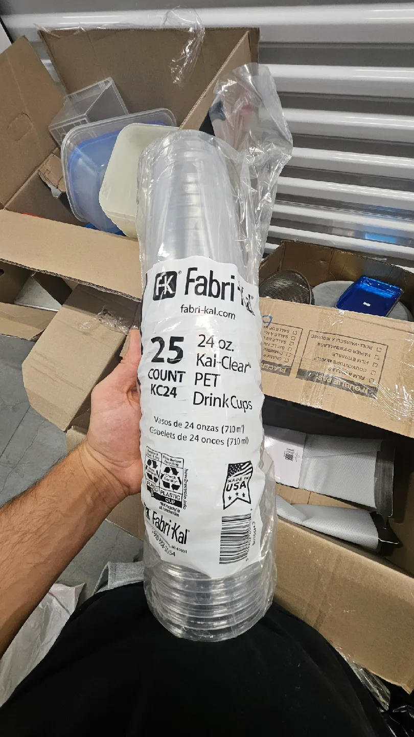 Fabri-Kal 24 oz Kai-Clear PET Drink Cups - 25 Count
