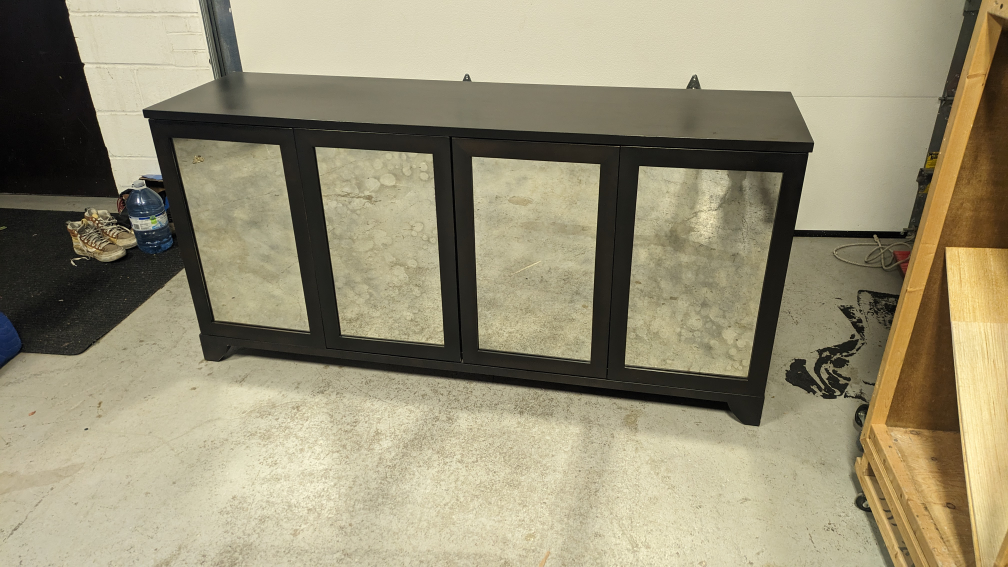 6' black buffet/credenza