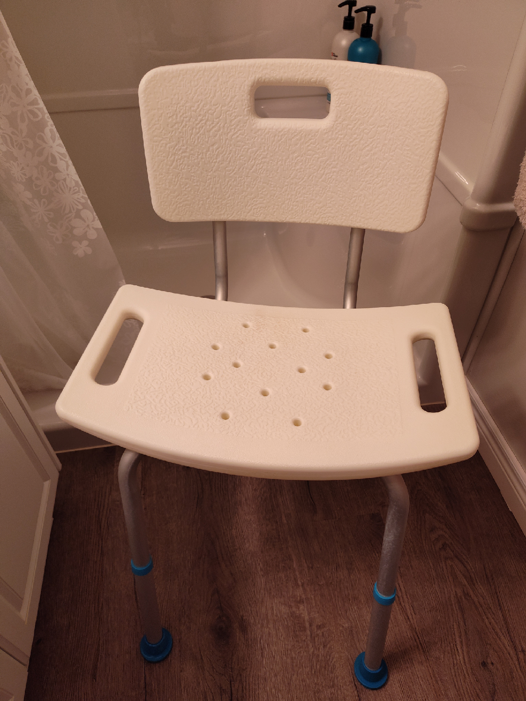 White Bath/Shower Chair with back and handles