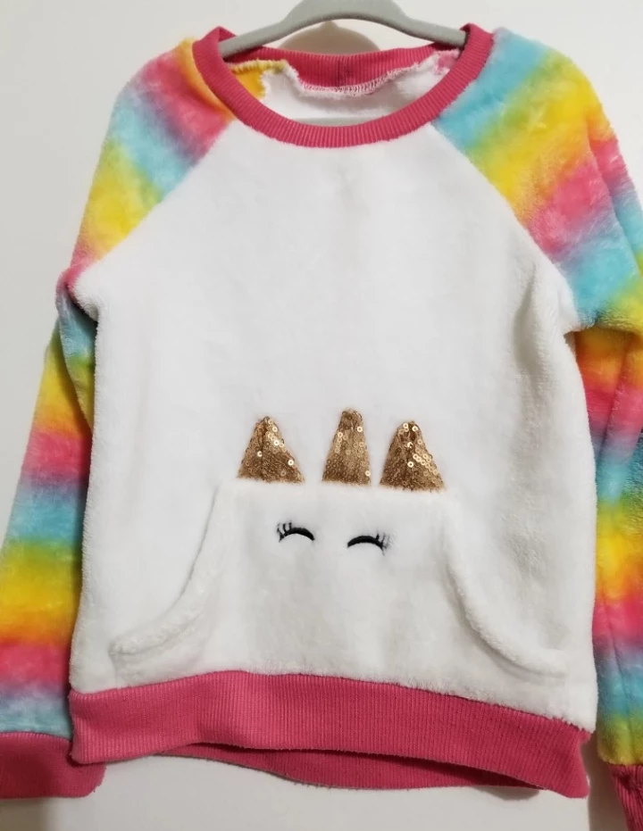 Rainbow Unicorn Girls' Sweatshirt - photo 2
