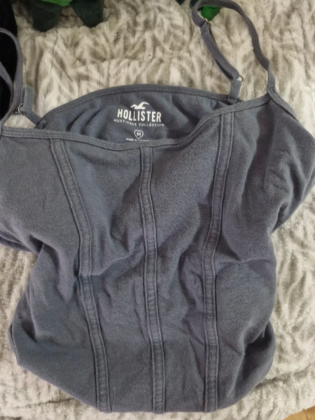 Hollister Gray Corset Tank Top - Size M thumbnail