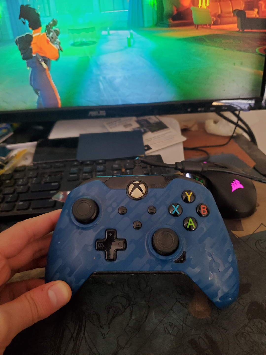 Blue Xbox one WIRED controller