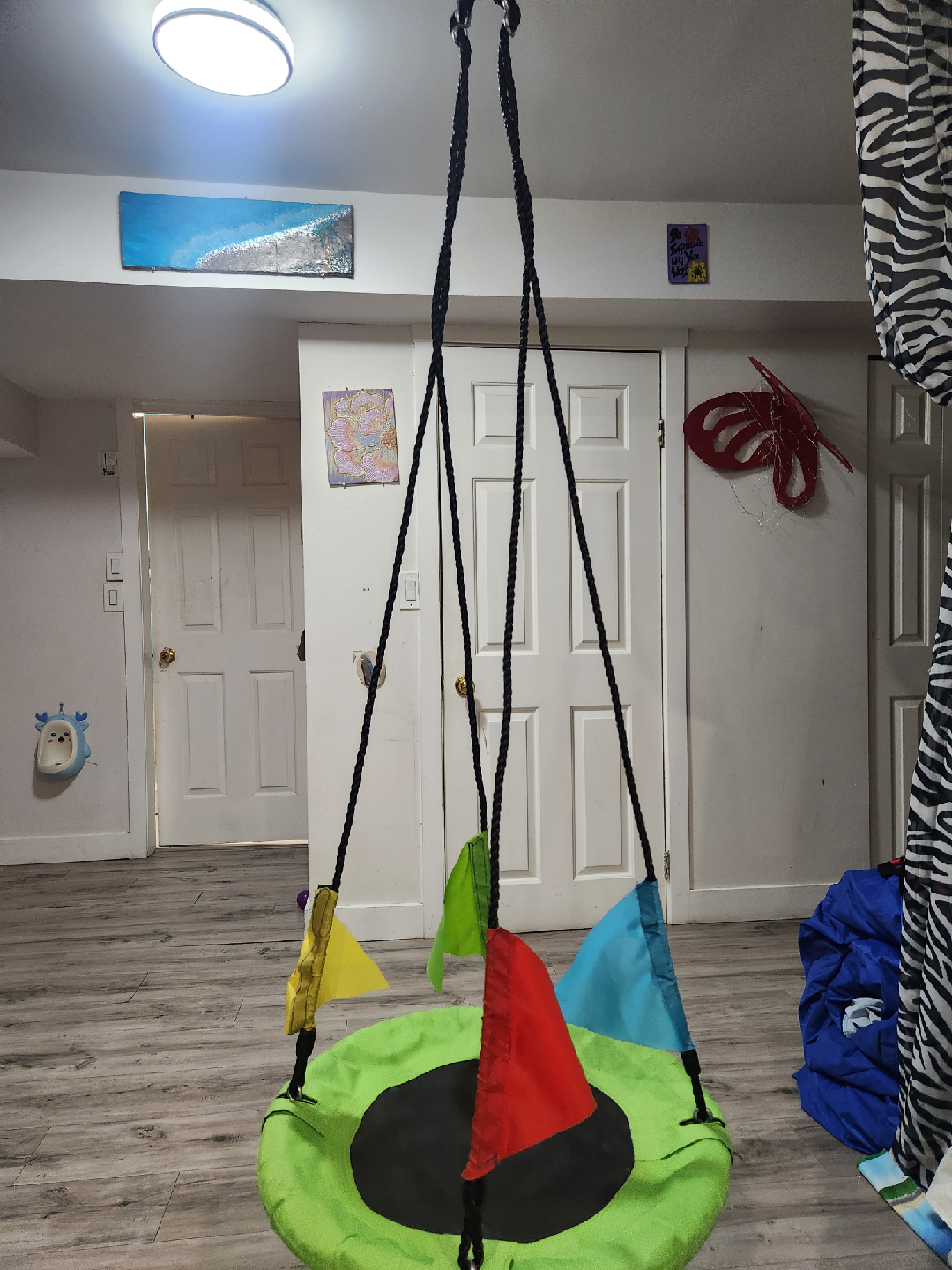 Kids Saucer Swing with Flags
