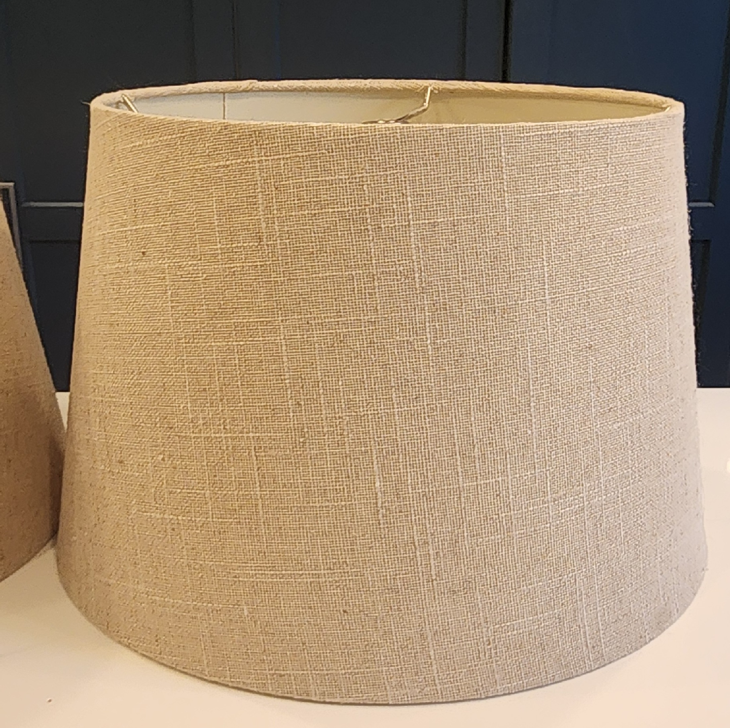 Pair of Beige Linen Lampshades - photo 3