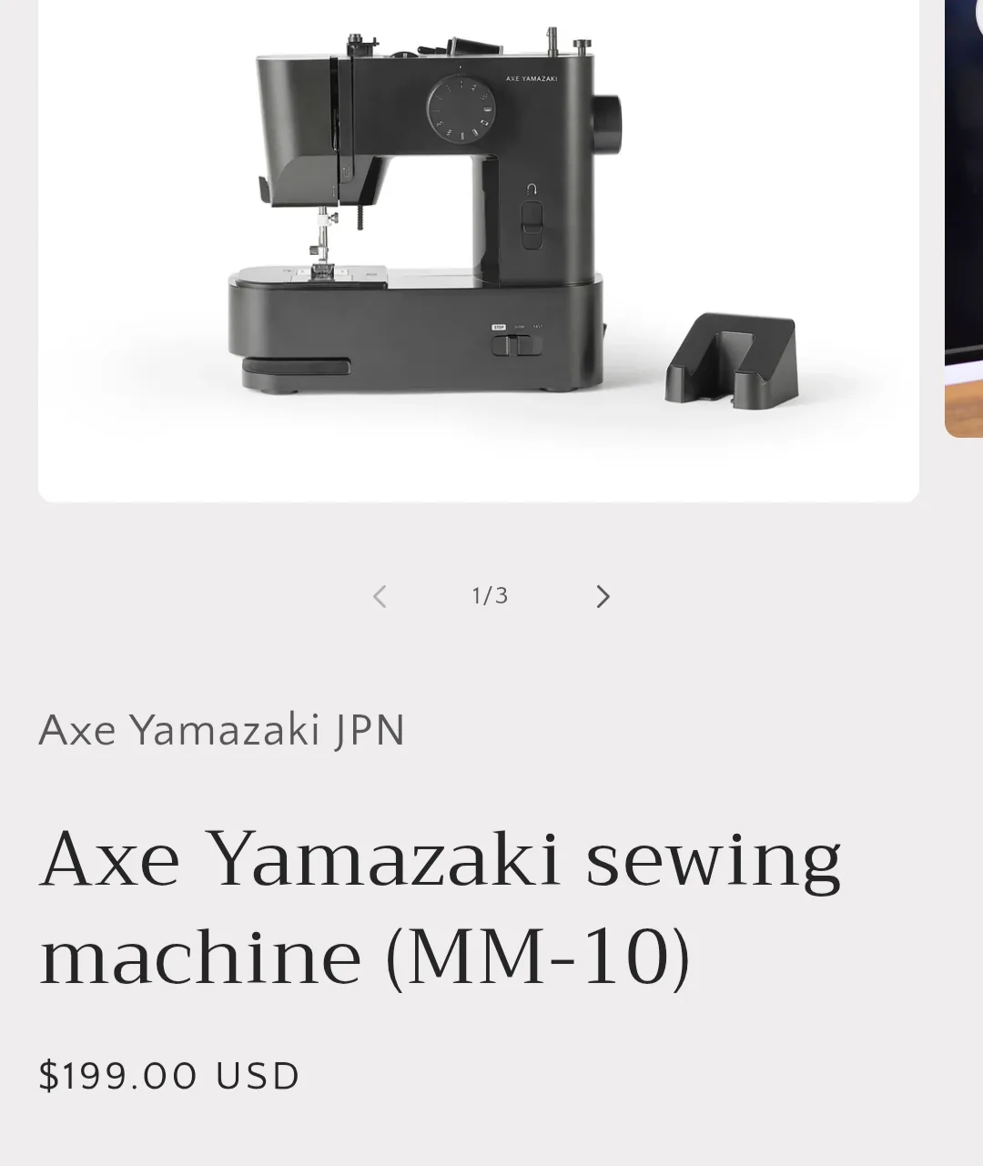 Axe Yamazaki Compact Electric Sewing Machine MM-10 Black image indicator(4)