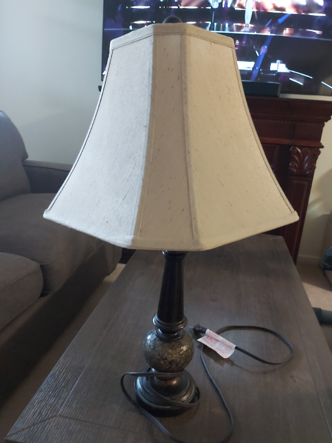 Table Lamp with Beige Shade