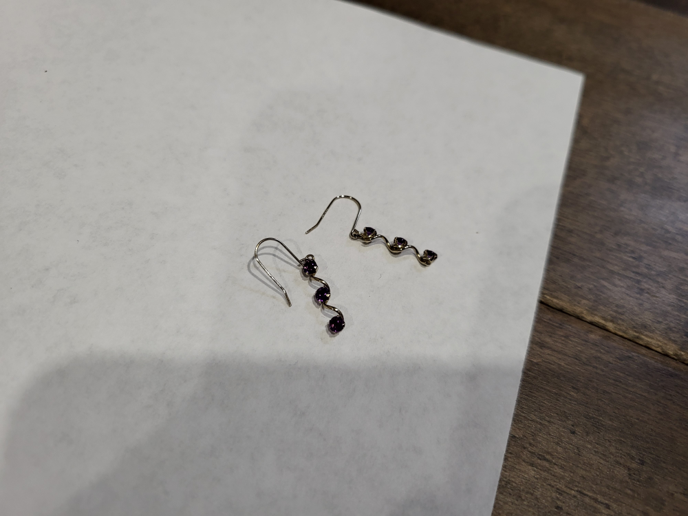 Brand New 10K White Gold Amethyst Earrings For Sale - photo 3