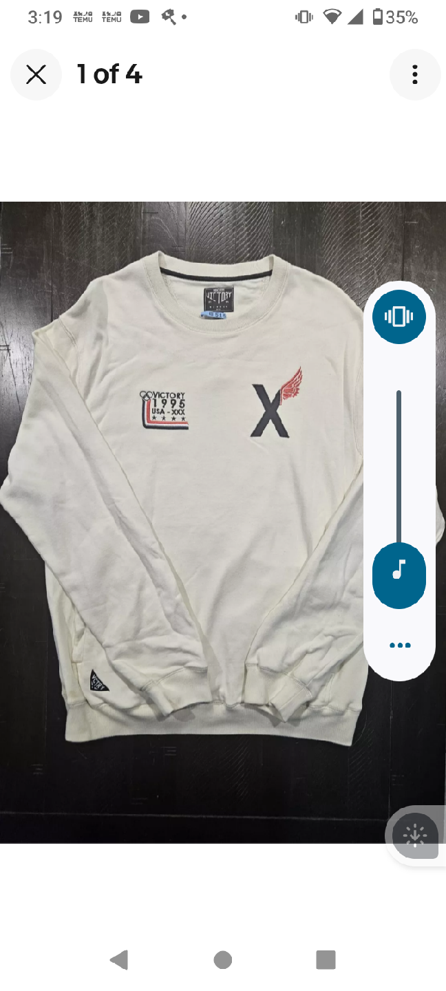 Vintage Rare Victory 1995 White Sweatshirt - Size XL