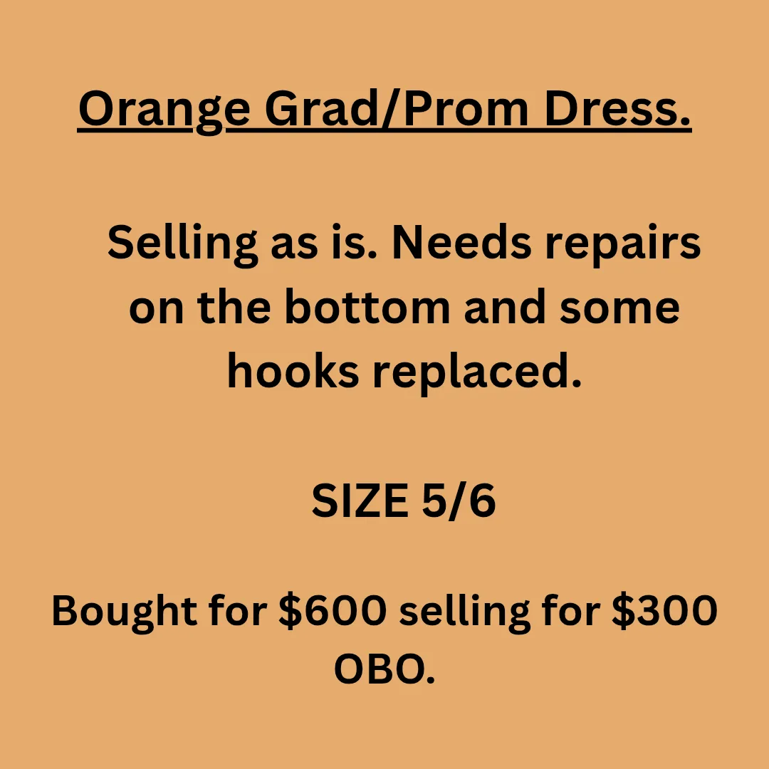 Orange Grad/Prom Dress Size 5/6 image indicator(4)