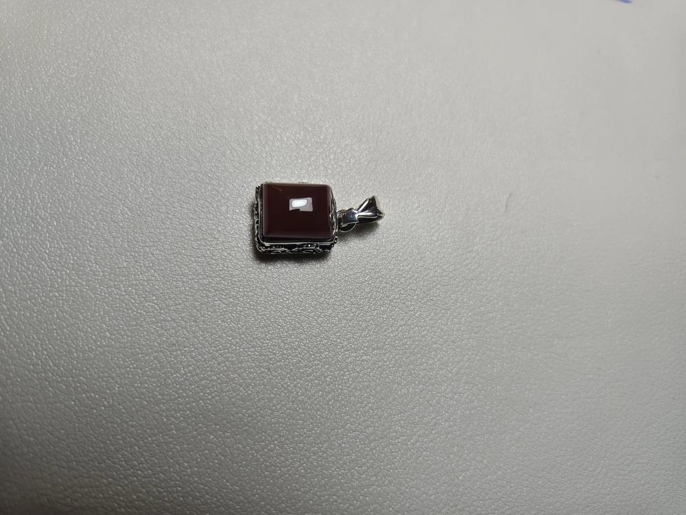 Red Stone Pendant pure silver - photo 3