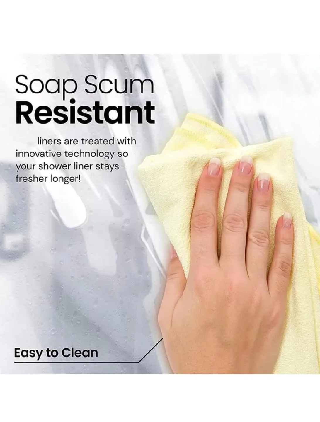 Shower Curtain Liner - Soap Scum Resistant image indicator(4)