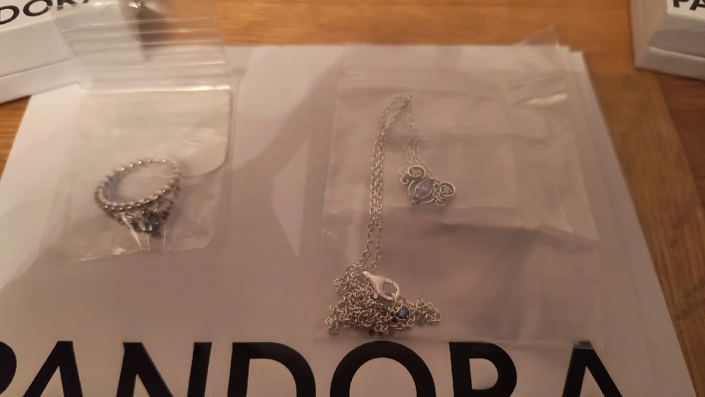 Pandora Disney Cinderella tiara ring & necklace NEW image indicator(3)