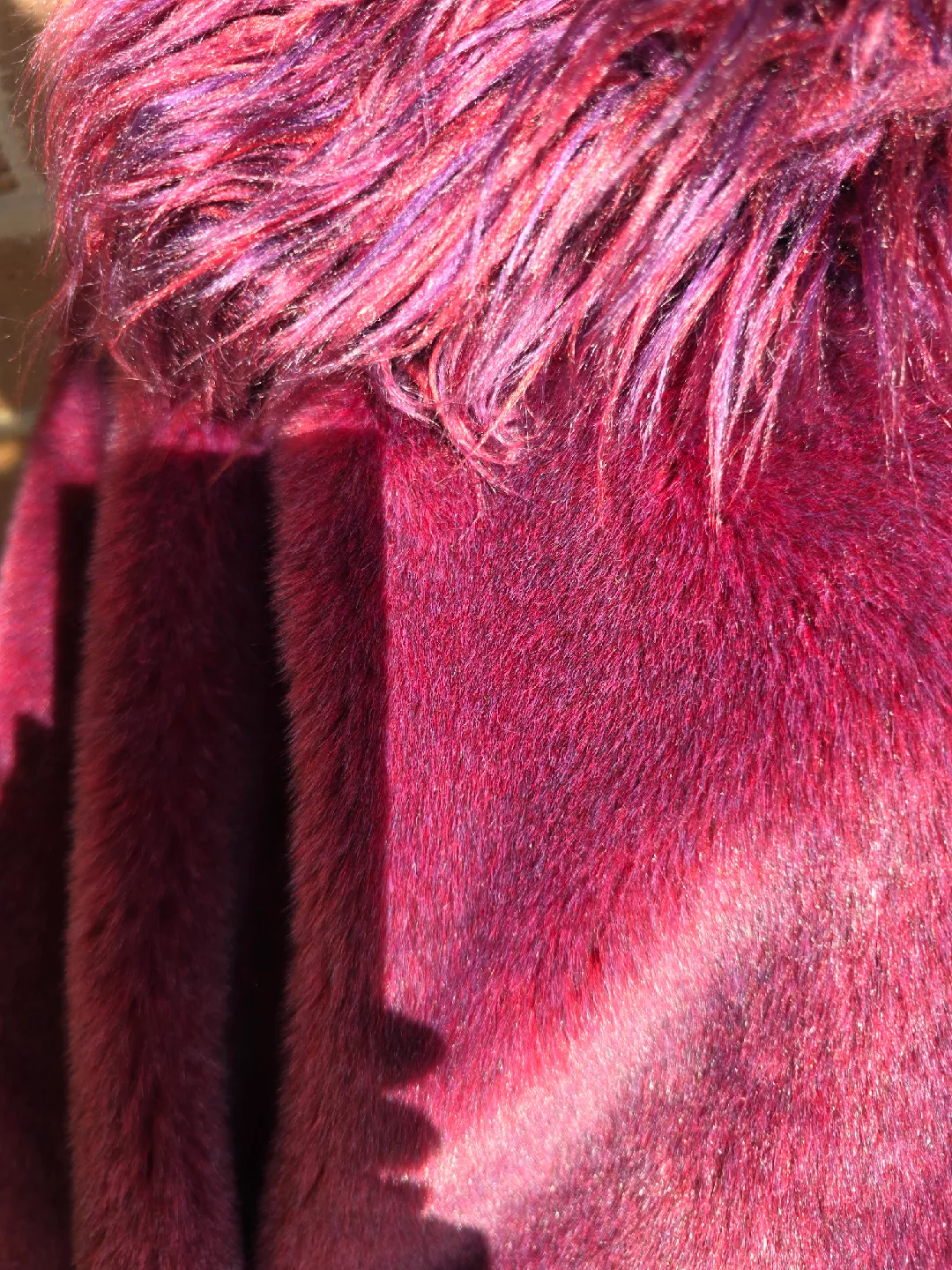 Burgundy Faux Fur Jacket size М- L image indicator(5)