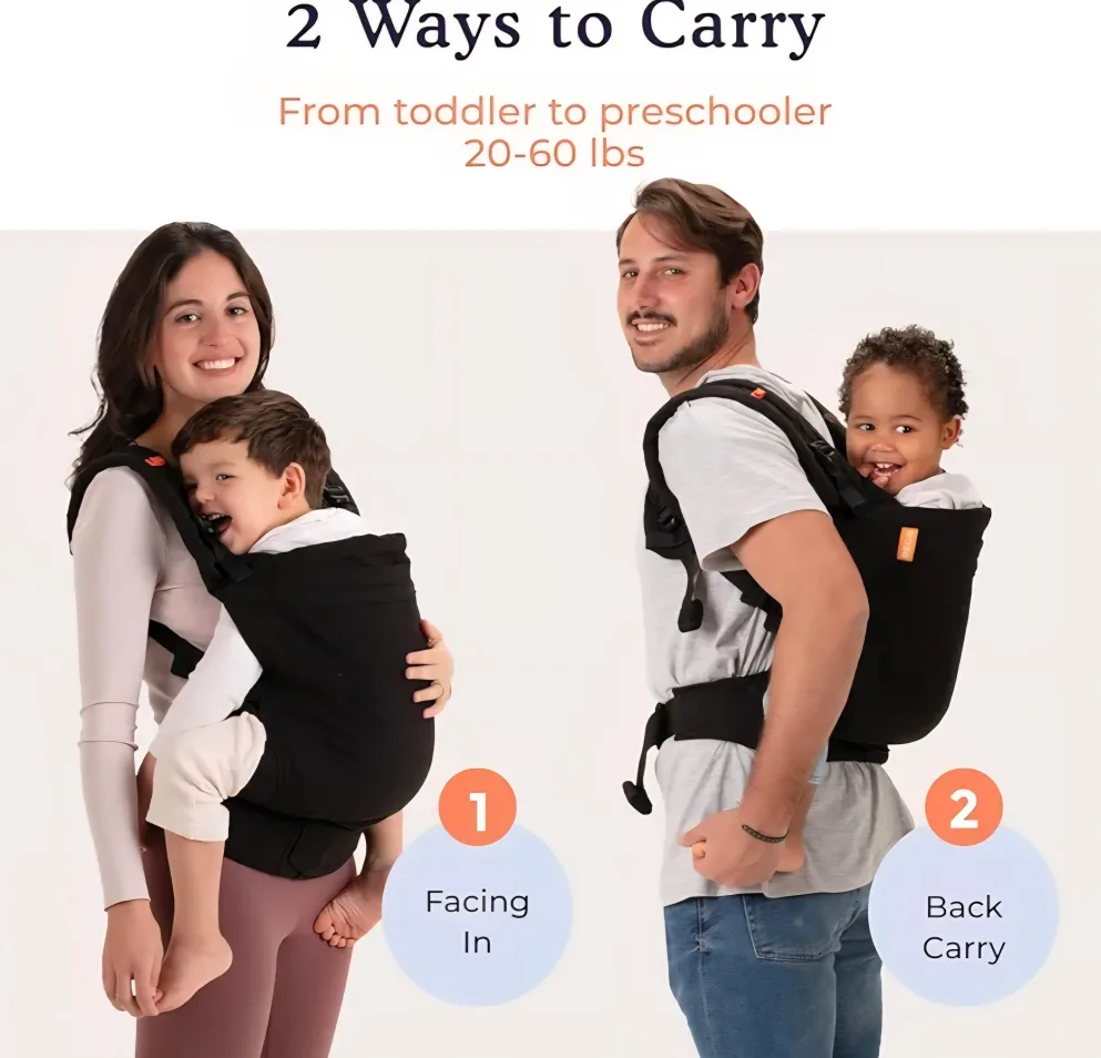 BECO Toddler Carrier Metro Black - 20-60 lbs image indicator(2)