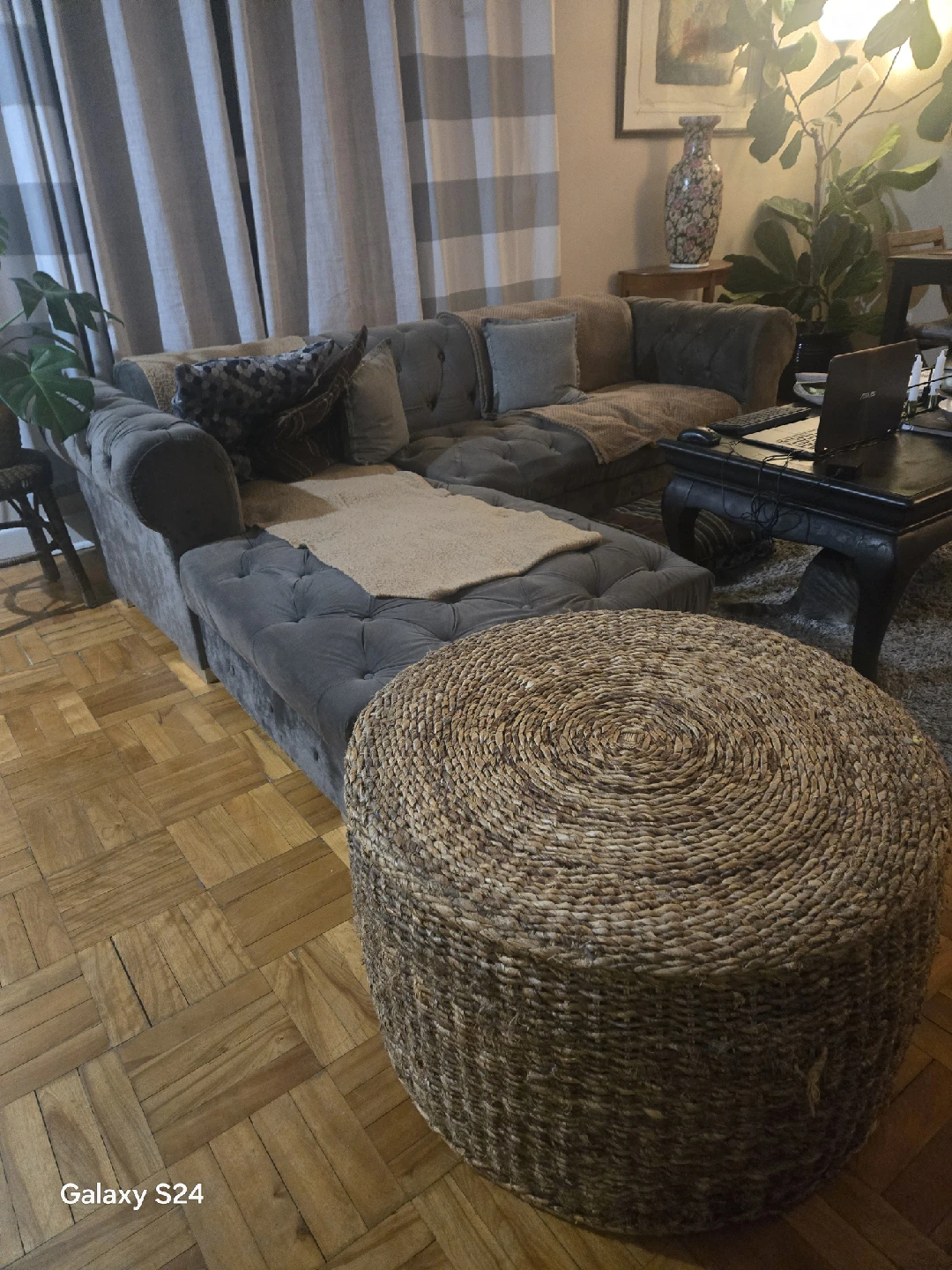 Woven Round Ottoman Footstool - photo 5