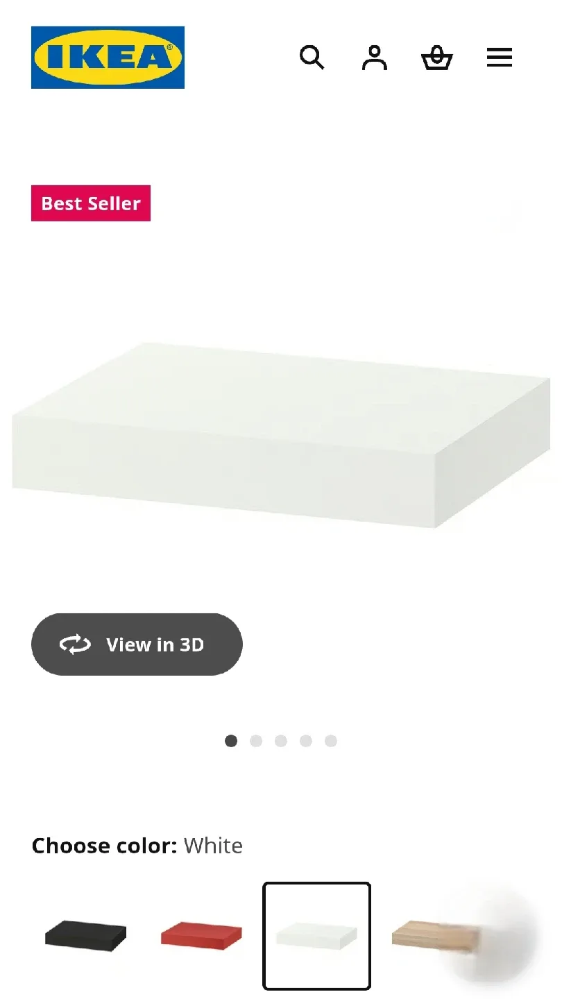 2 IKEA Lack Wall Shelves - White - 30x26cm image indicator(3)