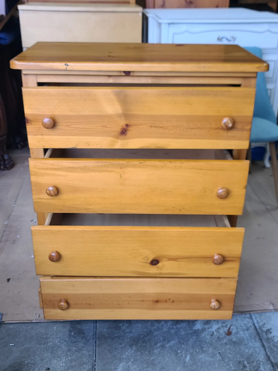 PINE 4 DRAWER HIGHBOY DRESSER image indicator(2)