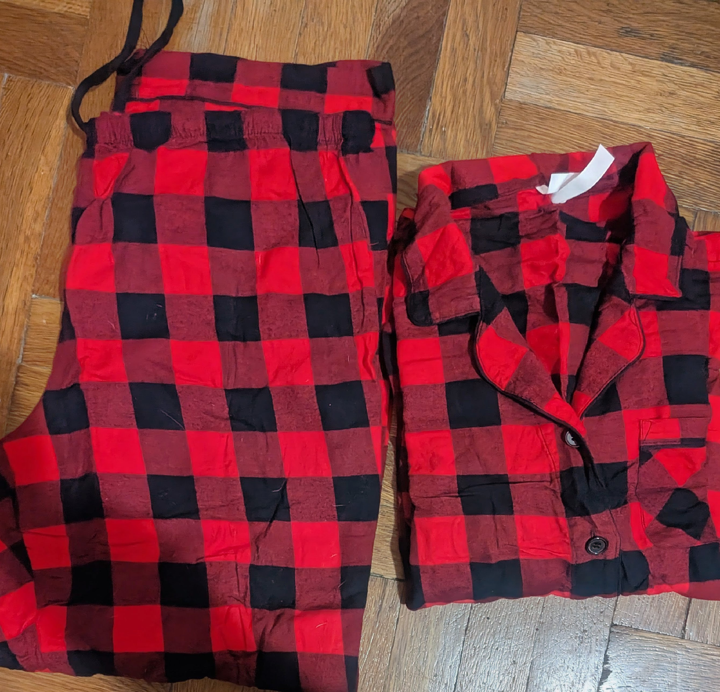 Red and Black Plaid Pajama Set