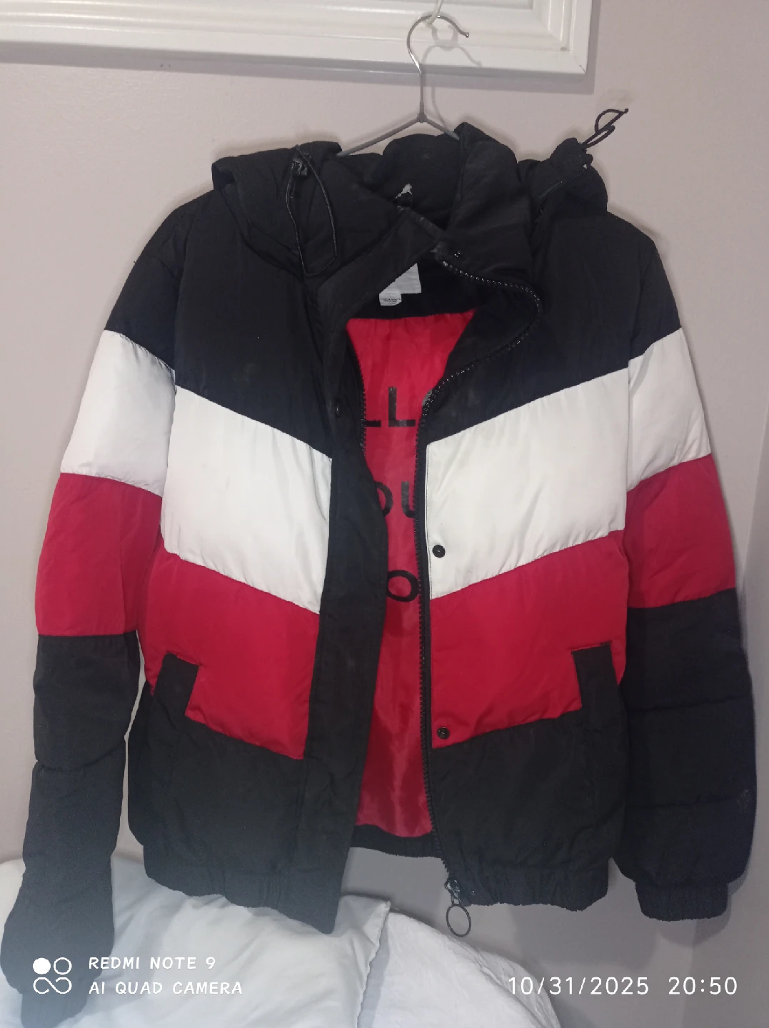 Garage Women's Puffer Jacket - Black, White, Red