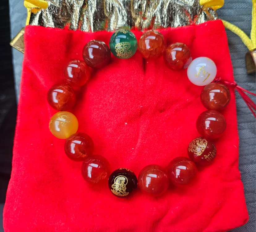 Red Bead Bracelet and Buddha Pendant image indicator(2)