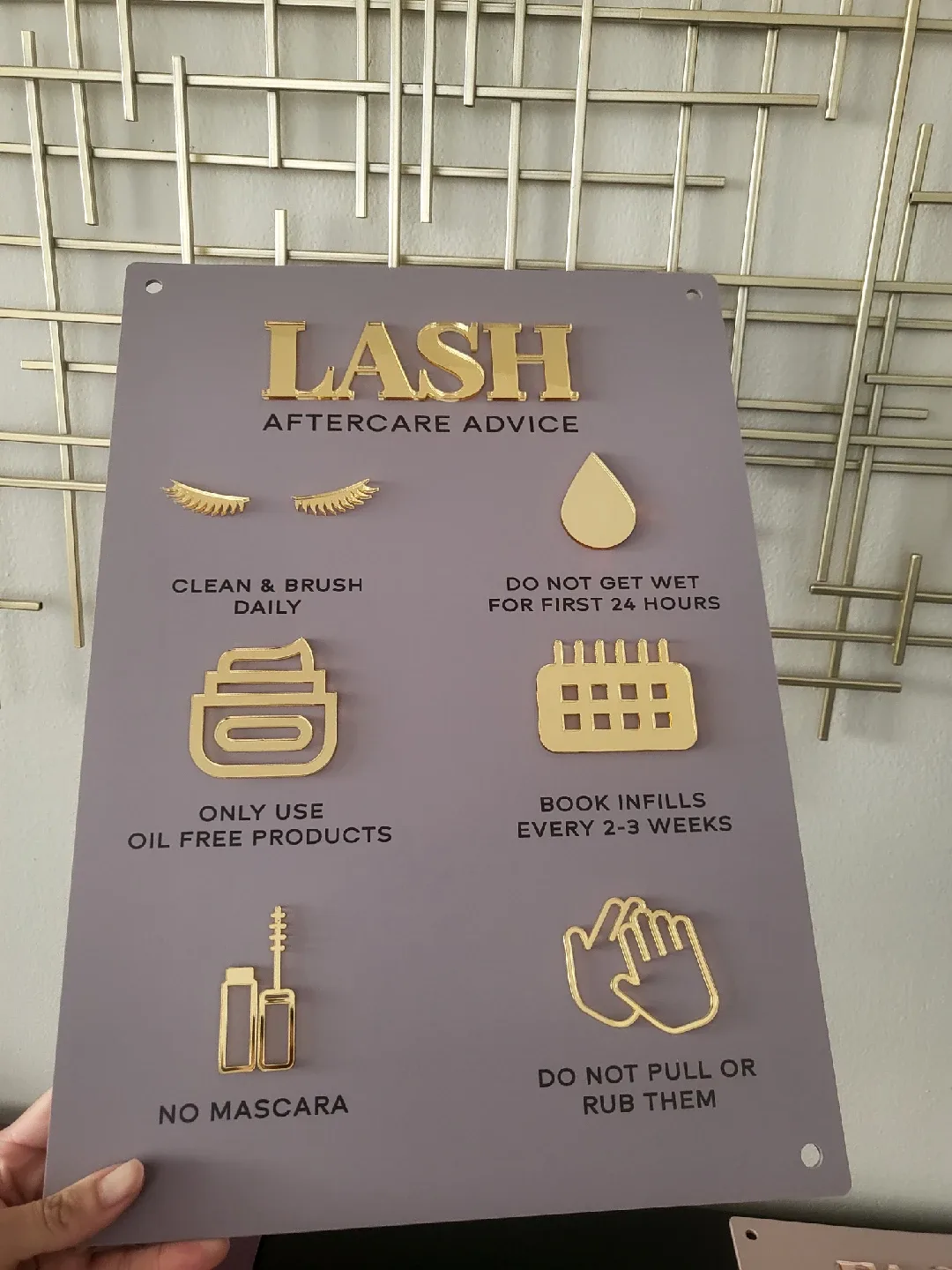Facial/Brow/Lash Aftercare Advice Sign image indicator(2)