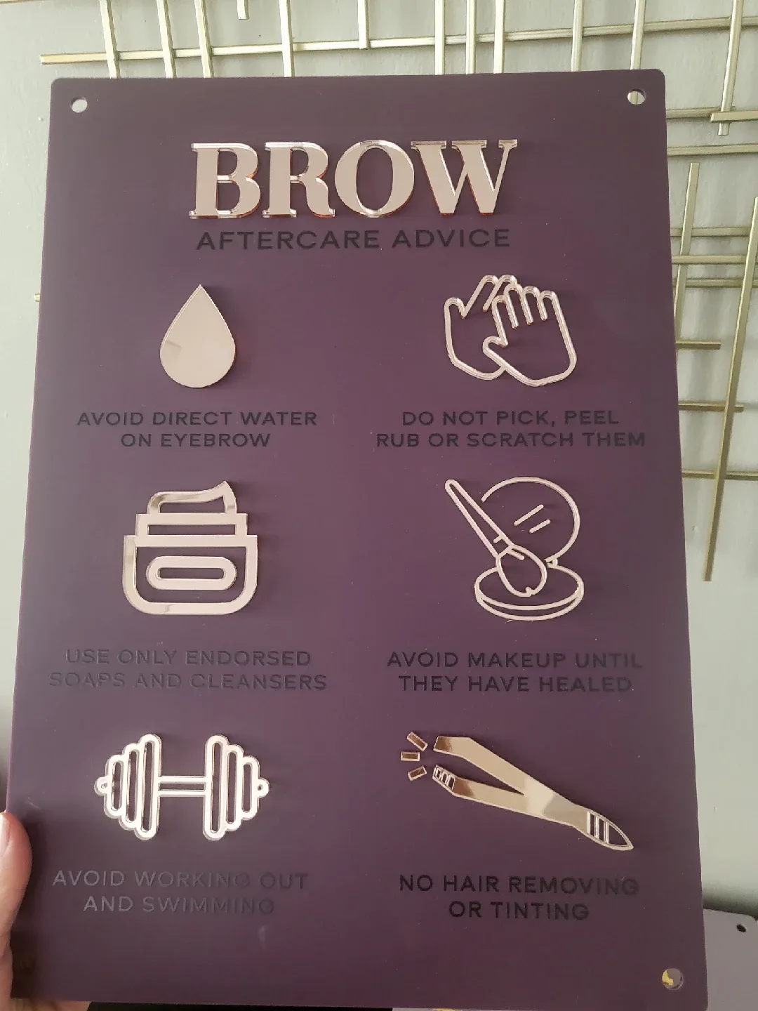Facial/Brow/Lash Aftercare Advice Sign image indicator(3)