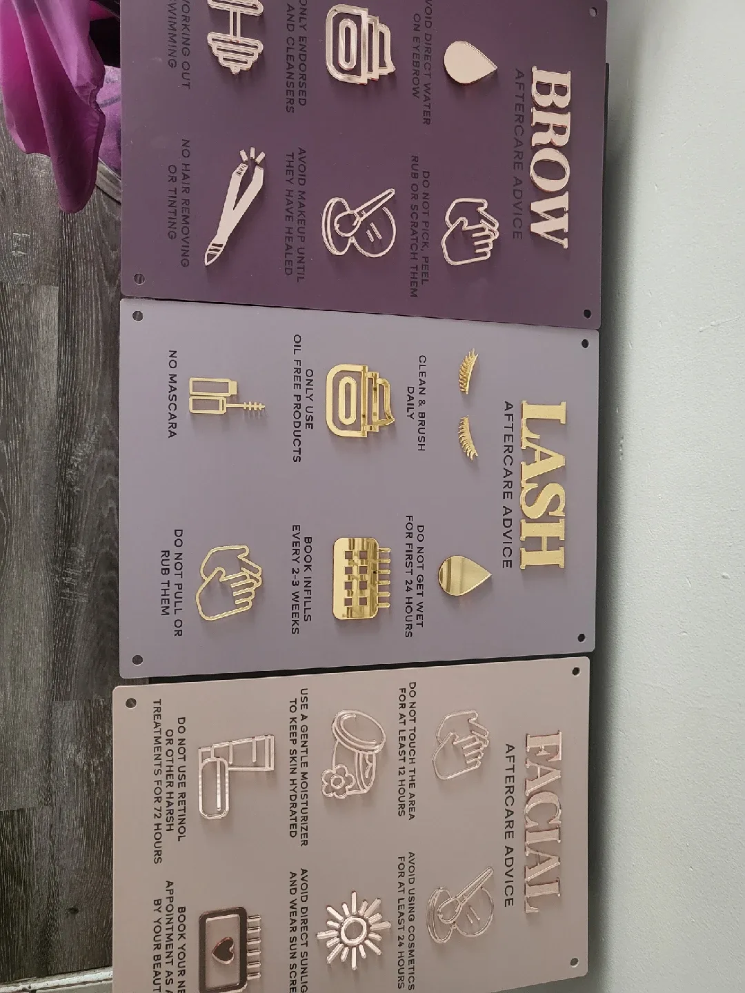 Facial/Brow/Lash Aftercare Advice Sign image indicator(4)